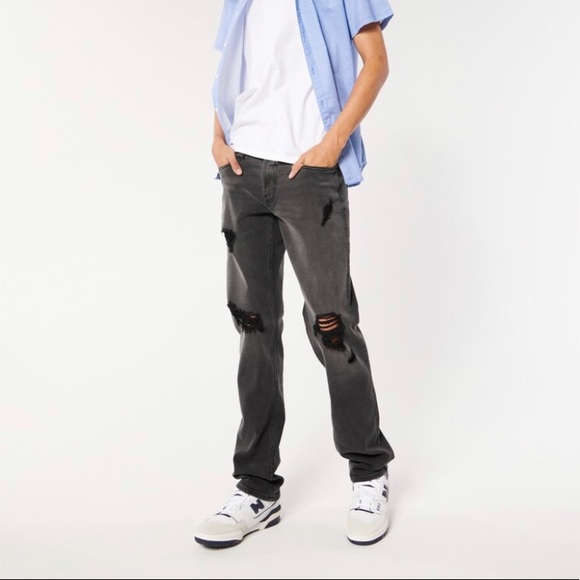 🦋4 for $20, or as marked. EUC- Hollister ‘Straight Slim’ Black Wash Jean - Picture 1 of 6